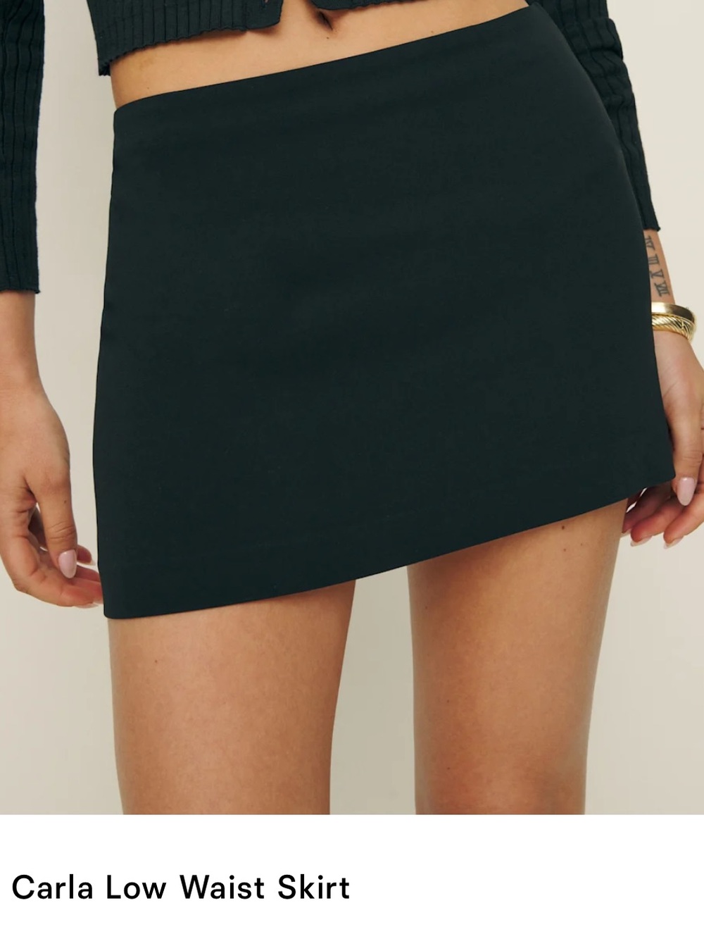 Reformation Black Asymmetrical Mini Skirt